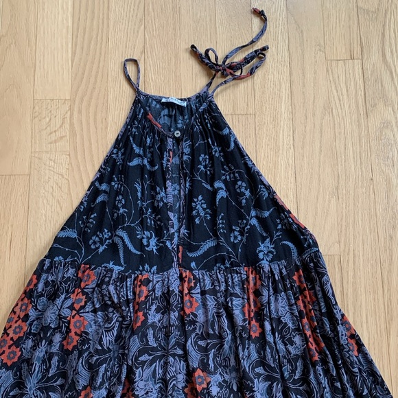 Free People Intimately Wildest Dreams Floral Shoulder Tie Mini Dress Whimsigoth - Picture 2 of 9